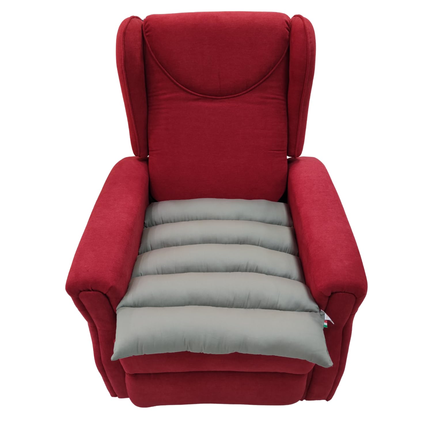 TAKIMED Cojín Ortopédico Antiescaras de Cinco Secciones con Fibra Hueca Siliconada, para Sillón, Hecho a Mano, Fabricado en Italia, Color Gris