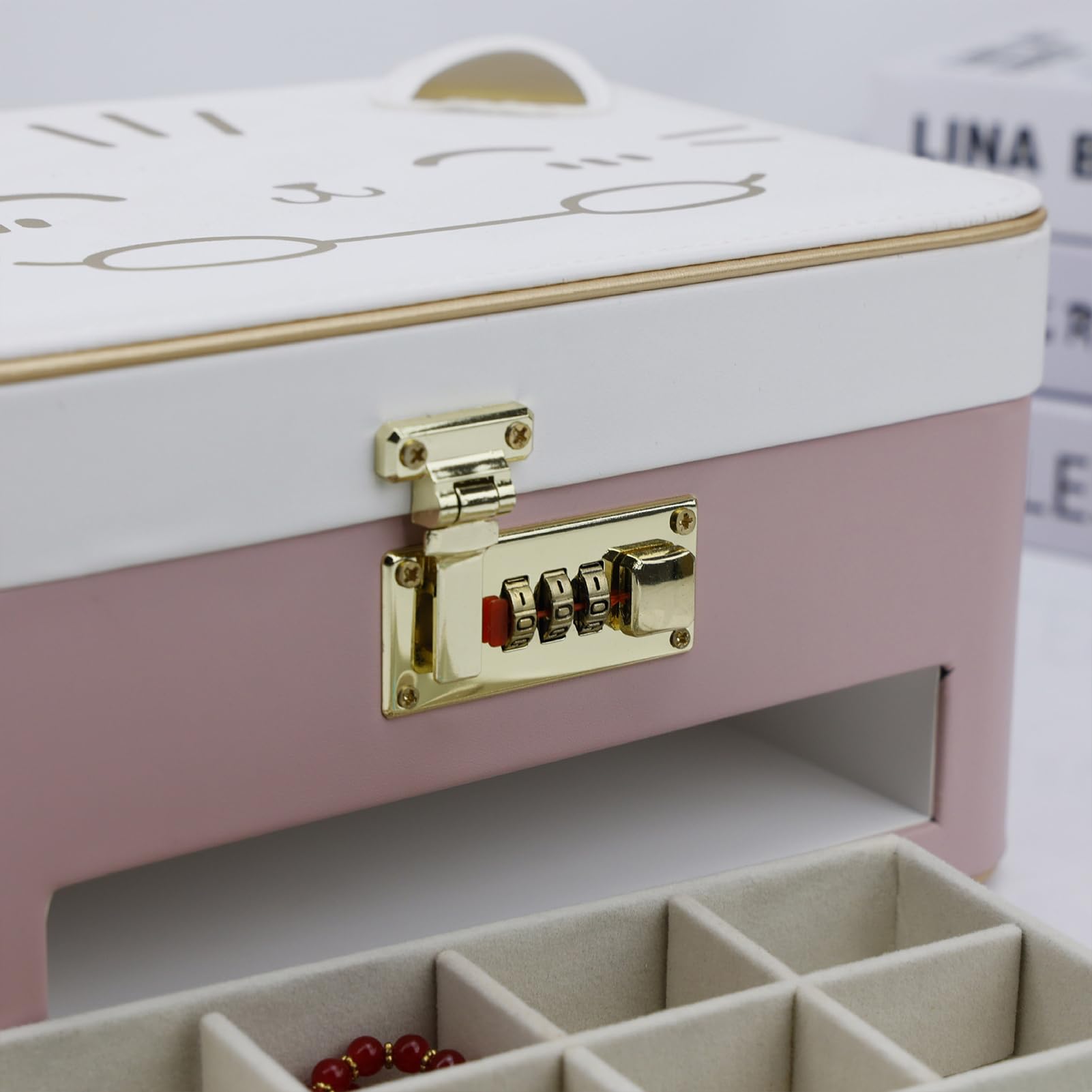 Abschließbare Schmuckkästchen für Damen,Abschließbare Schmuckkästchen für Damen - Schmuck-Organizer-Box, abschließbare Aufbewahrungsbox, Schmuckschatulle für Kinder | Ring-Halsketten-Schmuckkästchen,
