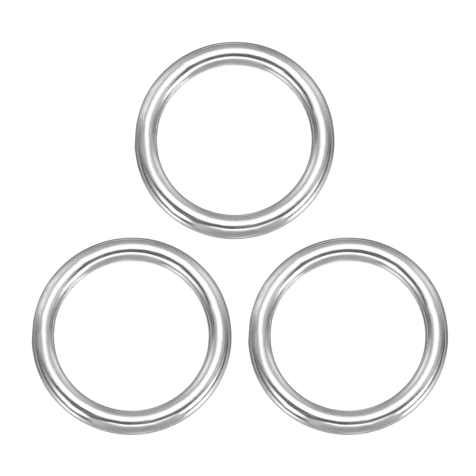 PATIKIL Metal O Ring, (30 x 40mm x 5mm, Silver) (3 Pcs), Marine Grade Solid Seamless Welded 316 Stainless Steel Multi-Purpose Round Rings, Suit for - Dog Leashes/Plant Hangers — image 1
