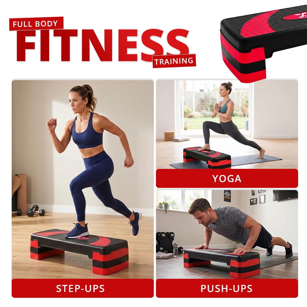 Maxstrength aérobic Stepper Cardio Fitness Step Board-3 niveaux Home Gym exercice Bloc