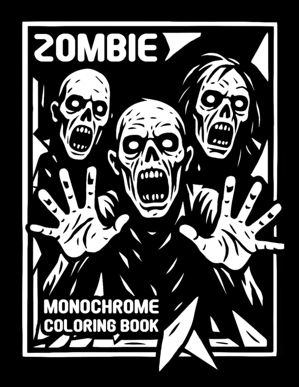 Zombie Monochrome Coloring Book