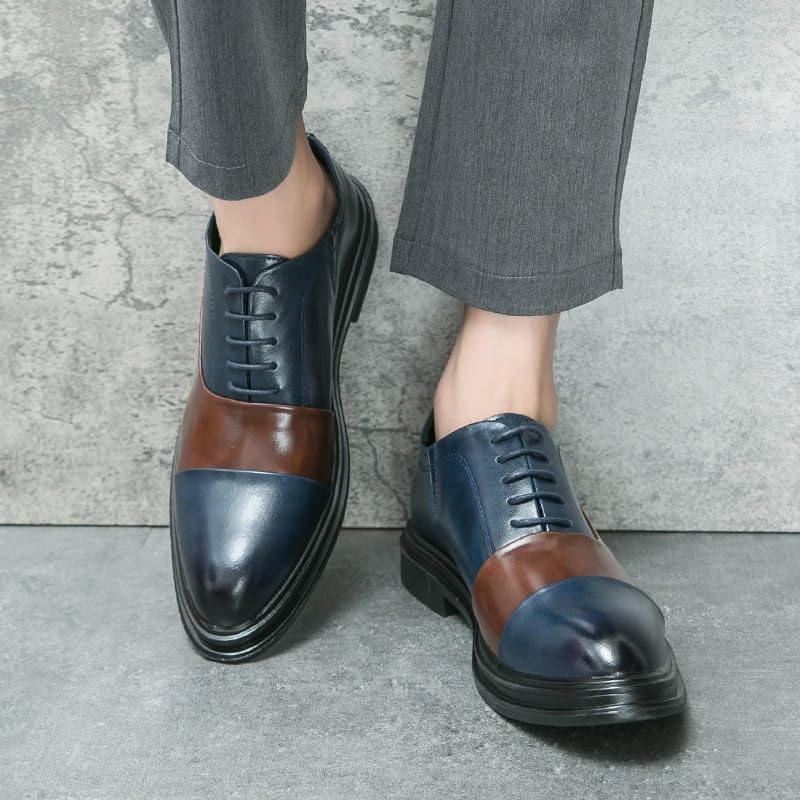 Men's Dress Oxford Formal Shoes Lace Up Office Pu Leather Cap Toe Design Business Working Office Non Slip Shoe2