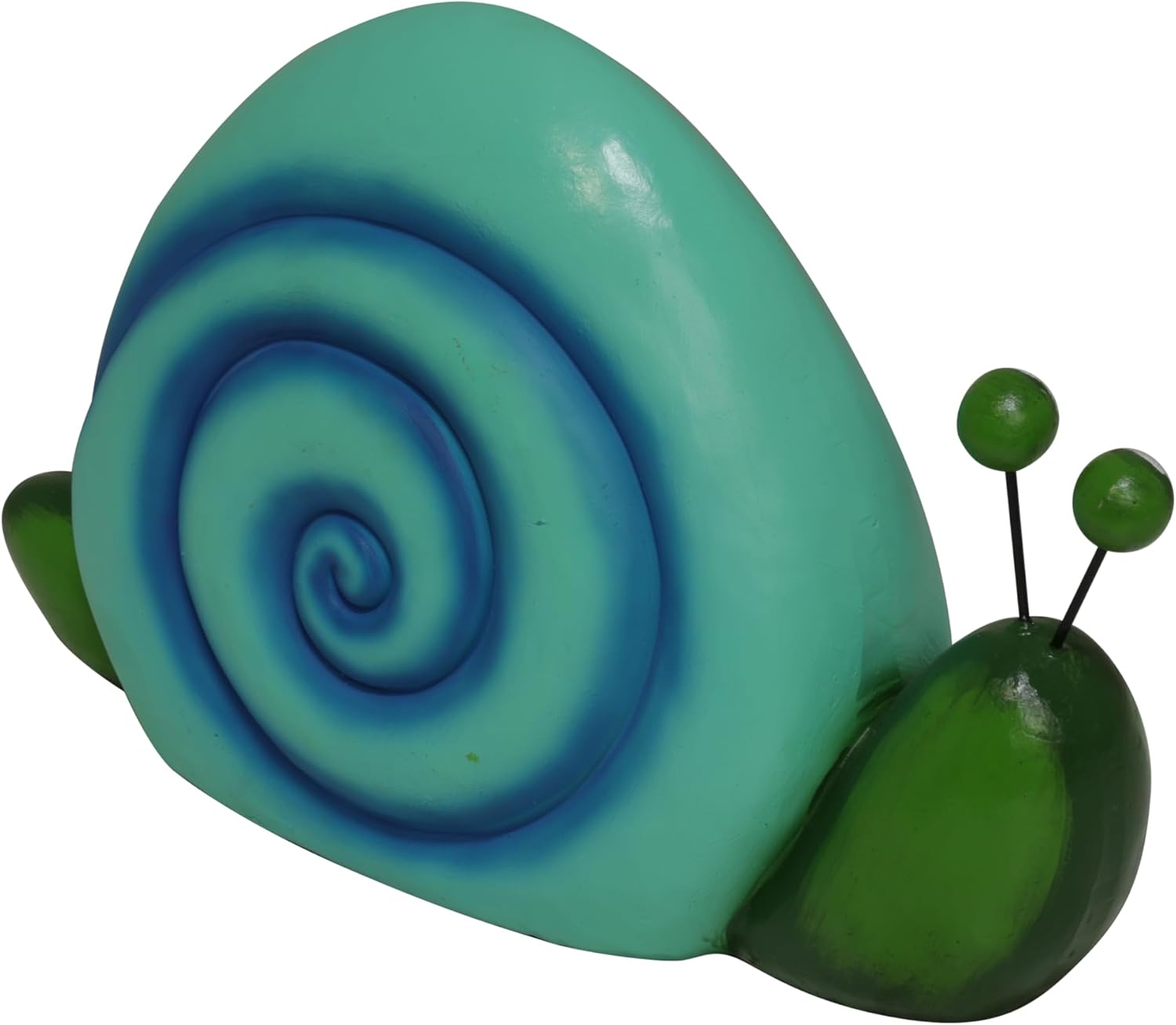 Alpine Corporation 7" Tall Outdoor Swirl Snail Statue Whimsical Accent, Weatherproof Garden Decor, Blue
