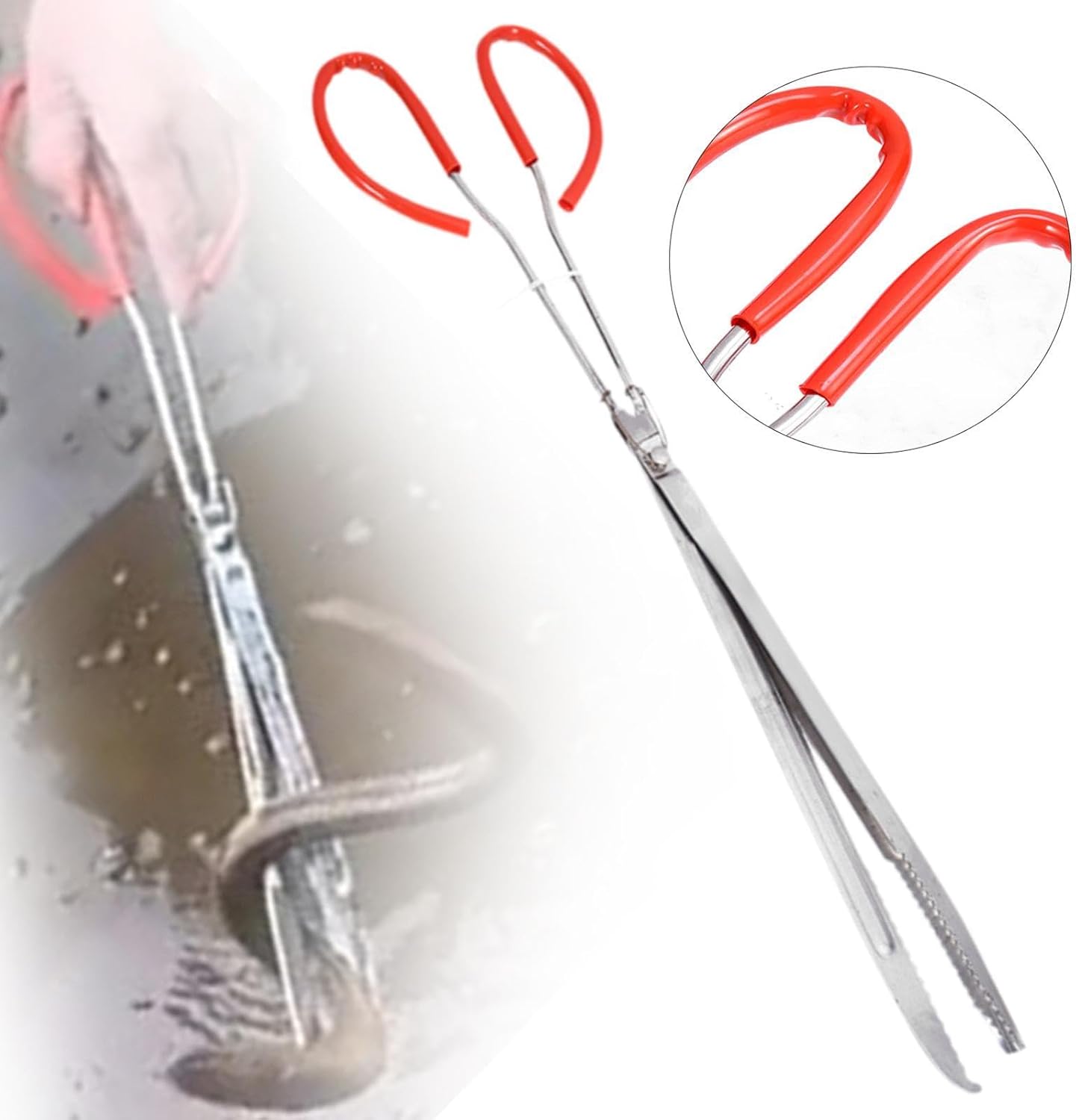 Seafood Catching Clip Stainless Steel Tool for Outdoor Cooking, 65cm