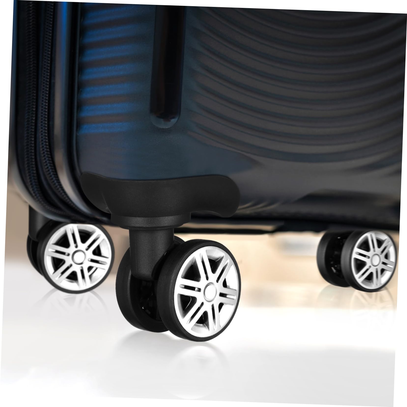 Lot de 4 roulettes pour Valise en Abs Design Double-Roue, Remplacement Compatible Trolley, Direction Flexible Suspendre Renforcée