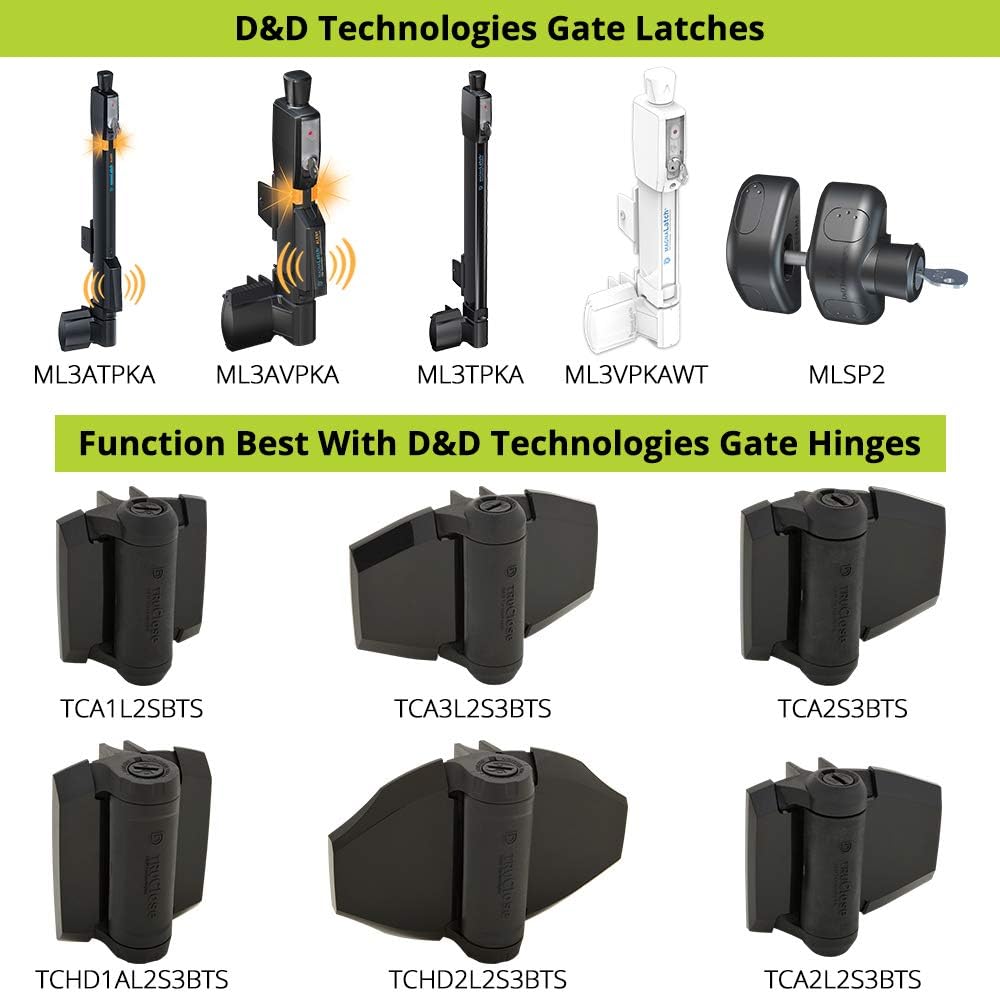 D&D Technologies ML3VPKAWT MagnaLatch Vertical Pull 12-inch Gate Latch, Magnetic Lock System, Professional-Grade Child & Pet Safety Latch, Rekeyable Security Lock System, Square Gate Frame and Post
