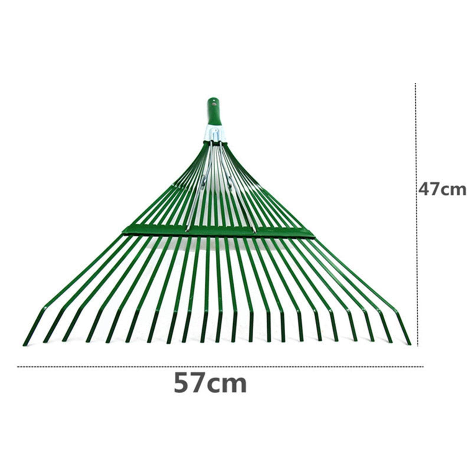 Testa Rastrillo Foglie in Ferro Robusto Strumento Rimovibile Prato Testa Manutenzione Giardino Testa Sostitutiva Aiuola Adatta a Raccolta Foglie, 57 cm x 47 cm