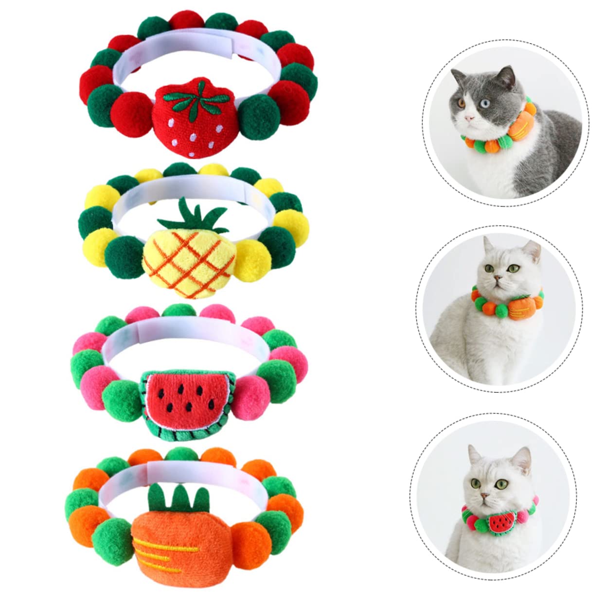 Sosoport 20pezzi Collare Decorativo Per Animali Domestici Con Palline Fruttate Per Gatti e Cani Accessorio Festivo Per Party e Occasioni Speciali