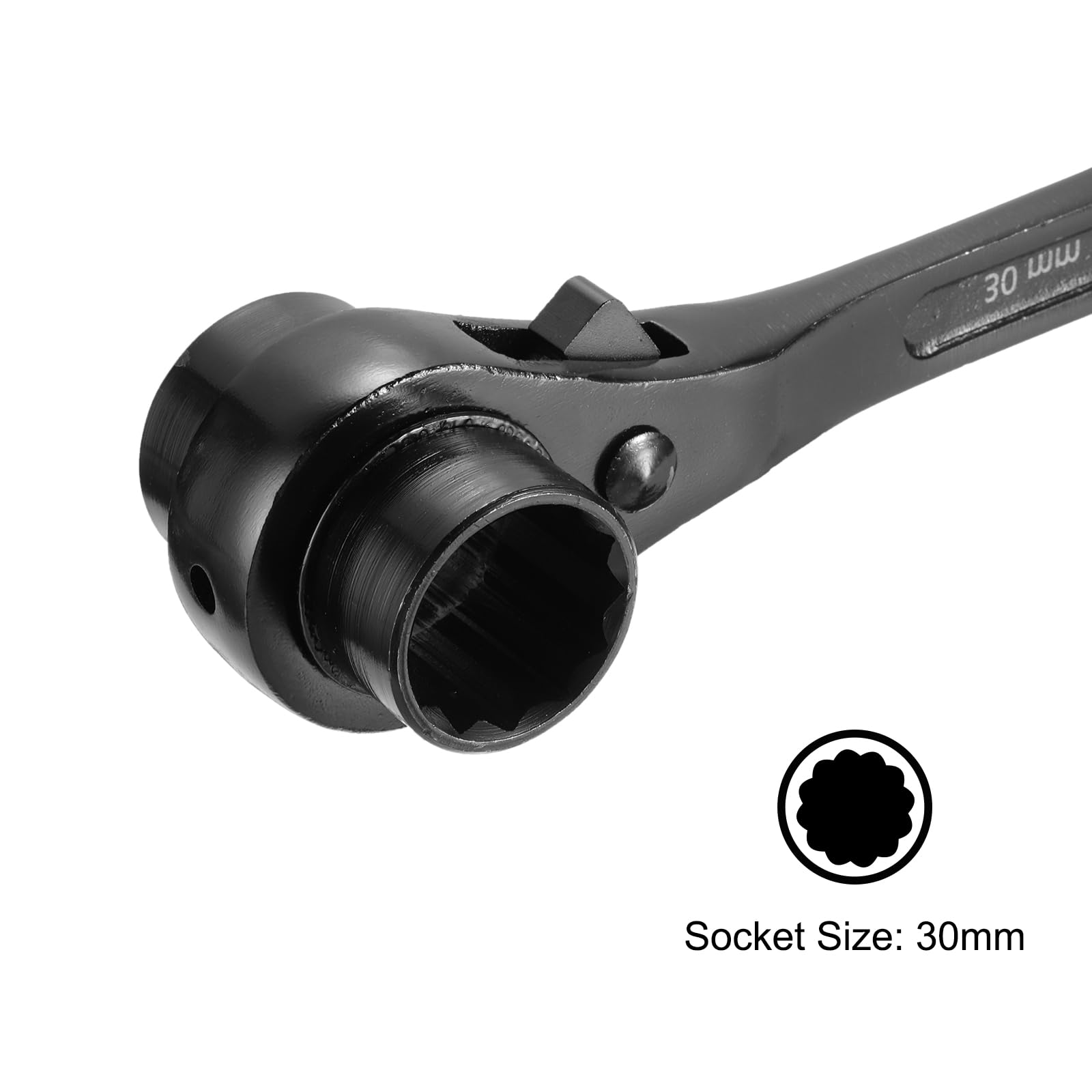 QUARKZMAN 2 Piezas 30 X 32 Mm Llave De Trinquete De 12 Puntos (Negro)