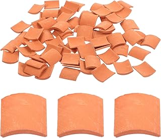 Yardwe 80pcs Roof Tiles Model Building Set Miniature Tiles Roof Tiles 1：16 Dollhouse Shingles Fake Tiles Models Landscape Accessories for DIY Kitchen Garden Diorama Roofing Red