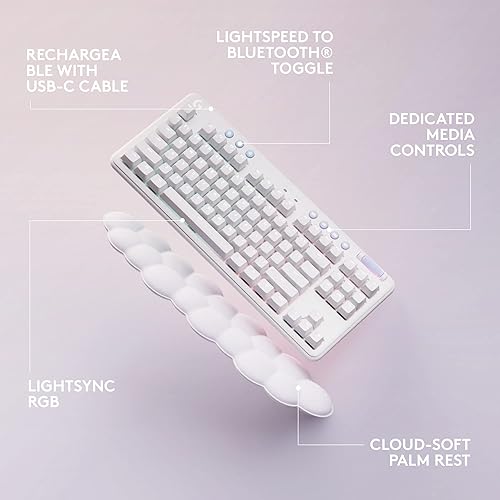 Miniatura 7 de Logitech G Combo inalámbrico para juegos, teclado G715 y mouse G705, iluminación RGB LIGHTSYNC, velocidad de luz, inalámbrica, Bluetooth,