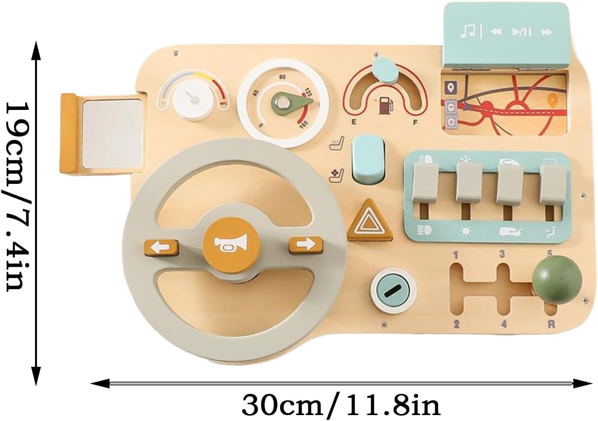 Steering Wheel Toy | Driving Learning Sensory Interactive Toys - Steering Wheel Busy Activity Board - for Kids Girls Boys Classroom Playroom Home Daycare Birthday Travel Party