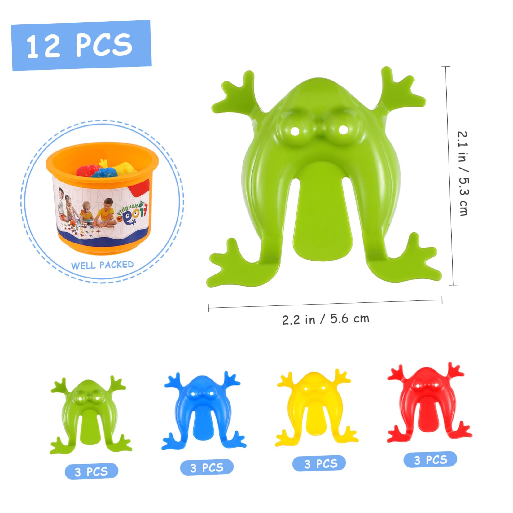 Jouet - OMABETA - Grenouilles sauteuses - 12 pièces - Plastique ABS - Pour enfants à partir de 3 ans - Jeux - Jouets