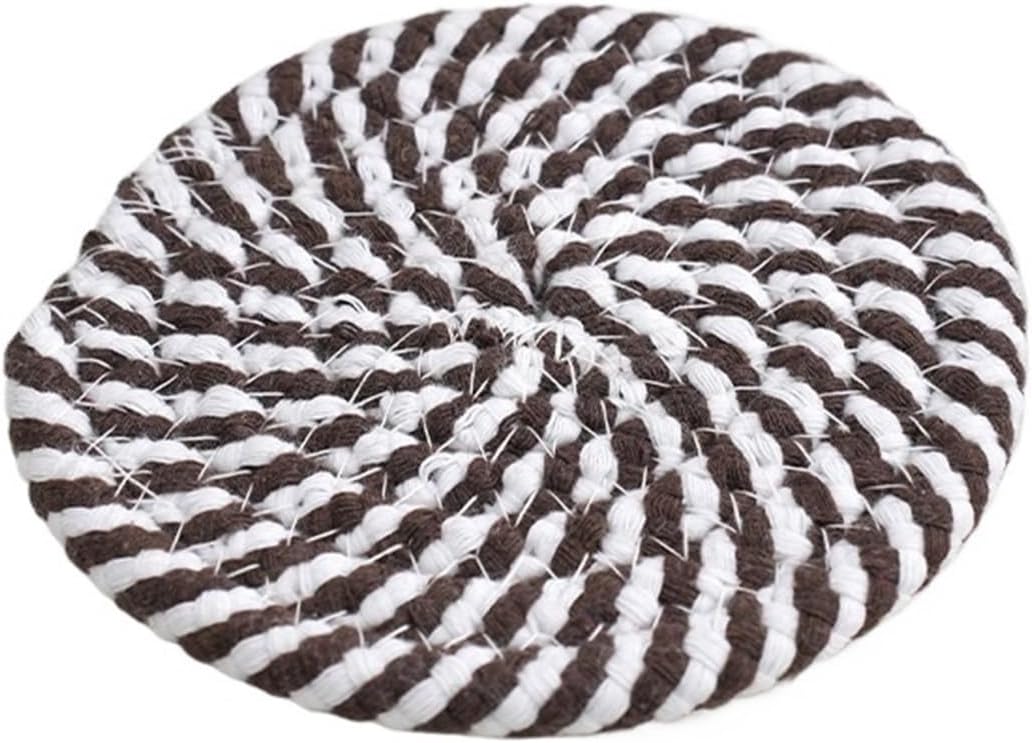 Thickened Not Easy to Hot Restaurant Homestays Home Cup Bowl Mat Cup Mat Insulation Mat Rope Hand-Woven Placemat (Color : E, Size : 11cm)