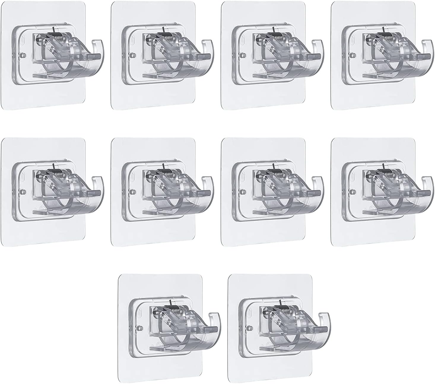 No Drill Curtain Rod Brackets 10 Pcs Curtain Rod Holder, Curtain Rod