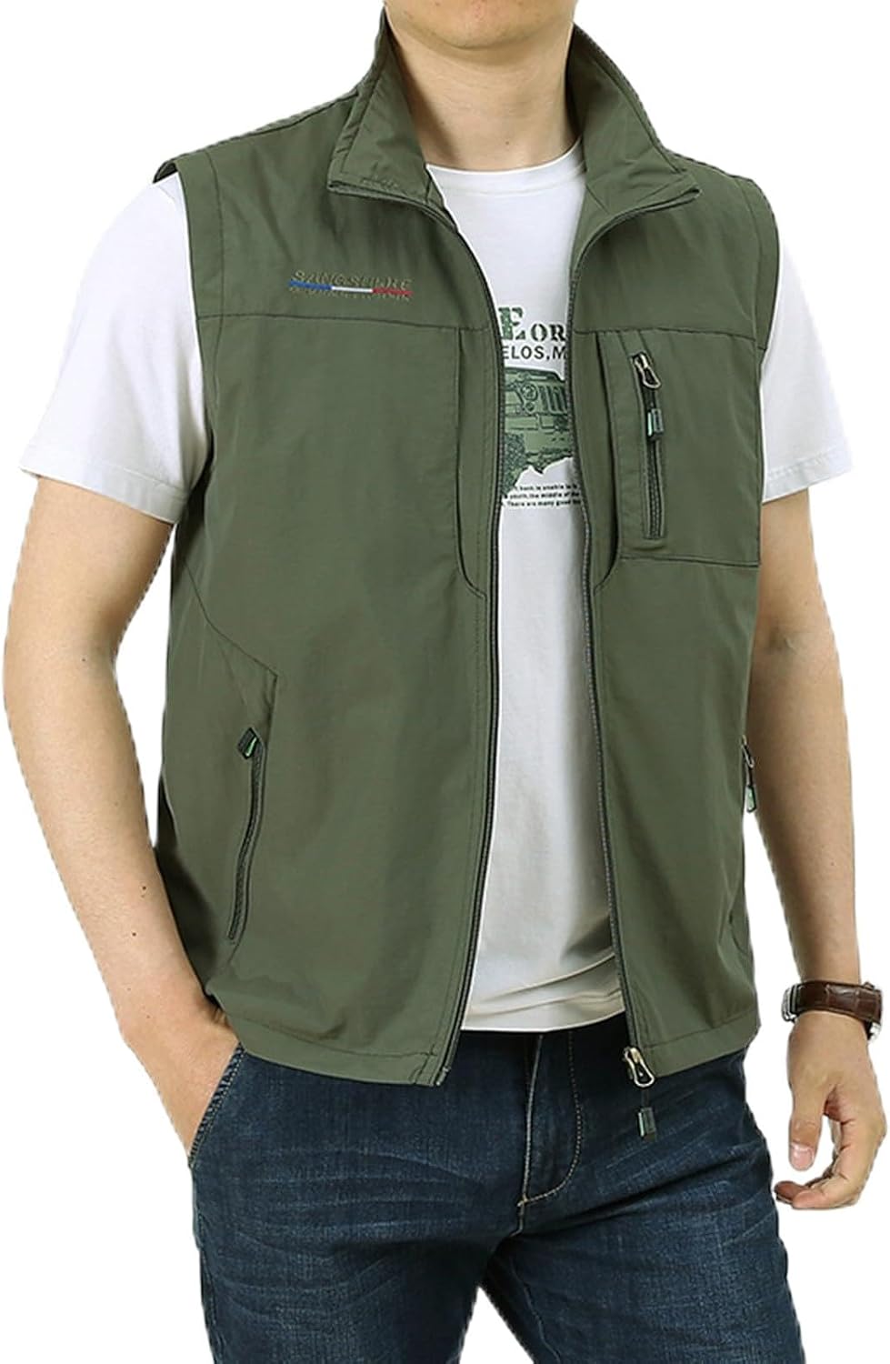 Gilet Fin Sans Manches Pour Homme - Gilet De Travail Multi-Poches Été Léger Et Respirant
