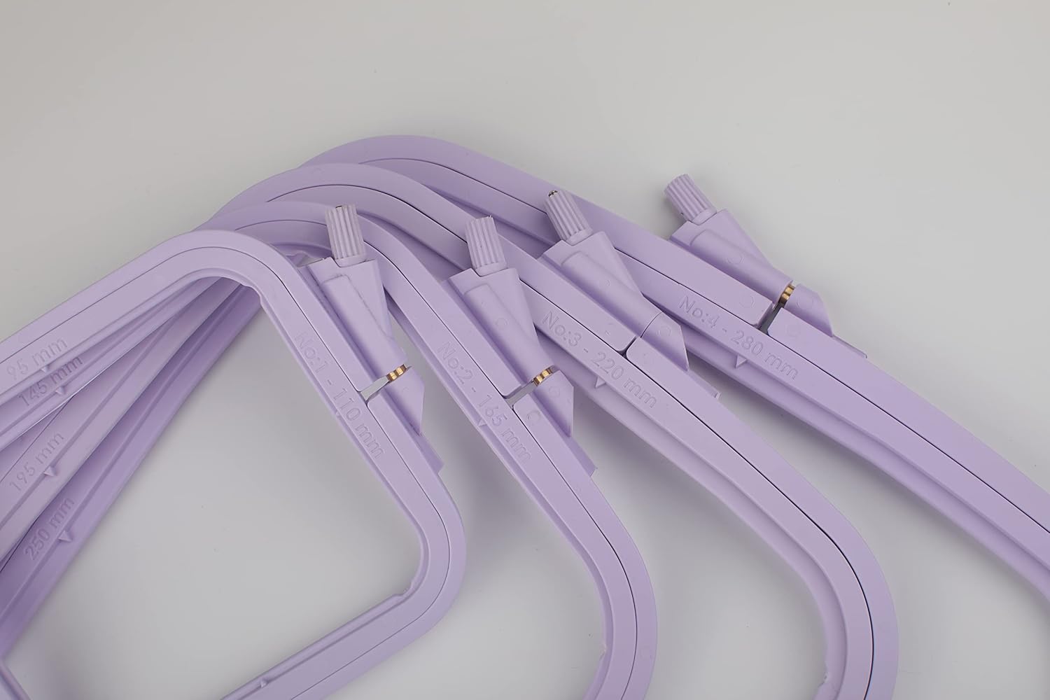 Nurge Lilac 4 Pcs Set Plastic Square Embroidery Hoop, Cross Stitch Hoops, Punch Needle Hoop , DIY Craft Sewing,ABS Plastic Embroidery Hoops