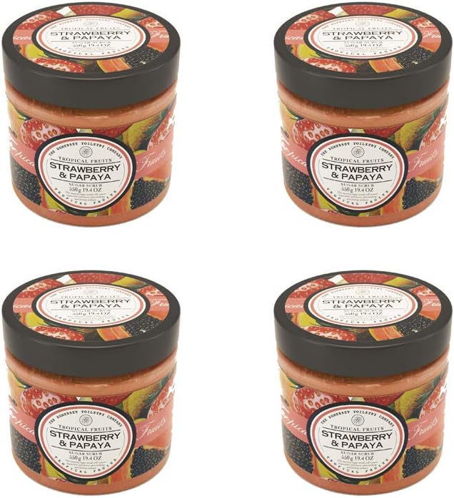 The Somerset ToiletryTropical Fruits Gentle Exfoliating Strawberry & Papaya Sugar Scrub 4 x 550g