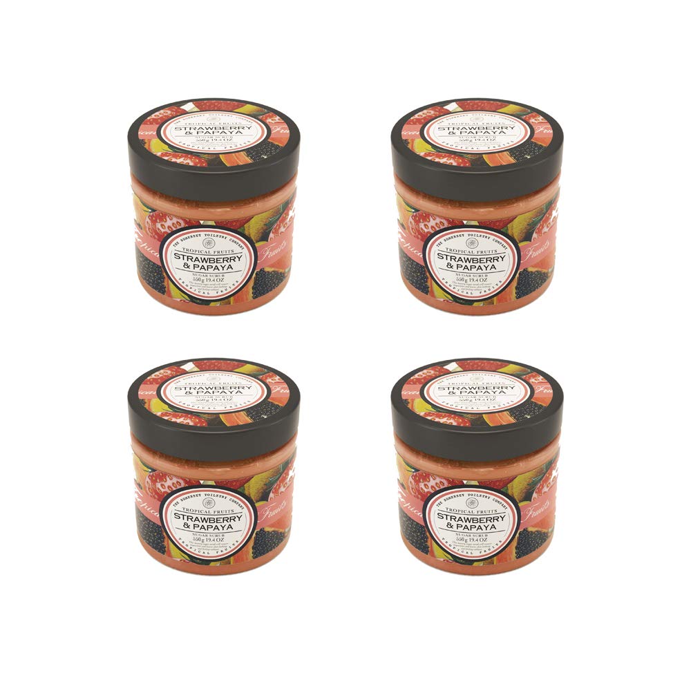 The Somerset ToiletryTropical Fruits Gentle Exfoliating Strawberry & Papaya Sugar Scrub 4 x 550g
