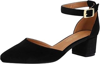 Unisex Men's Women's Pumps Ankle Strap D-Orsay Pointed Toe Chunky Heel