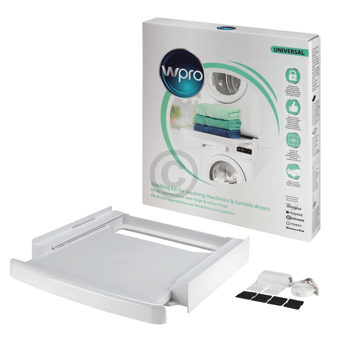 Marco intermedio compatible con WPRO 484000008436 SKS101 para lavadora secadora