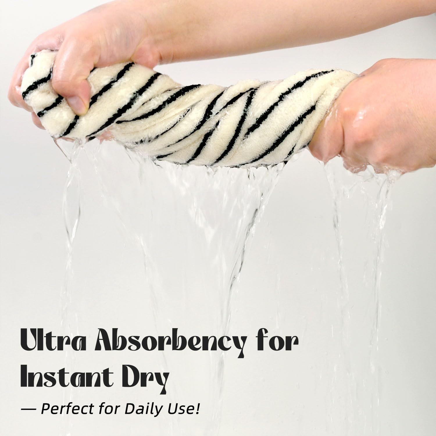 Jacquotha Hand Towels 4 Pack, Cotton Face Towels for Bathroom & Spa Days, Decorative Black Stripes for Kitchen Decor, 14” x 29” - Image 7