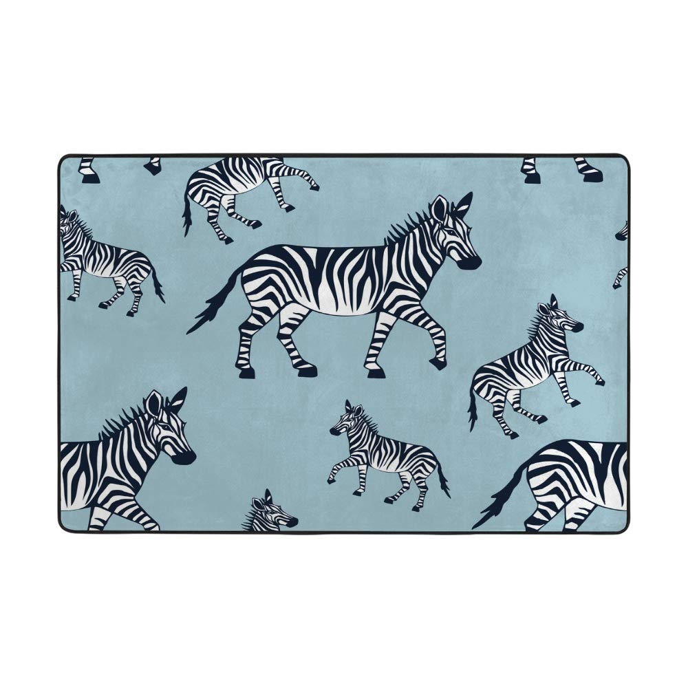 Tapis zèbre sans perte de poils grand format en velours épais antistatique