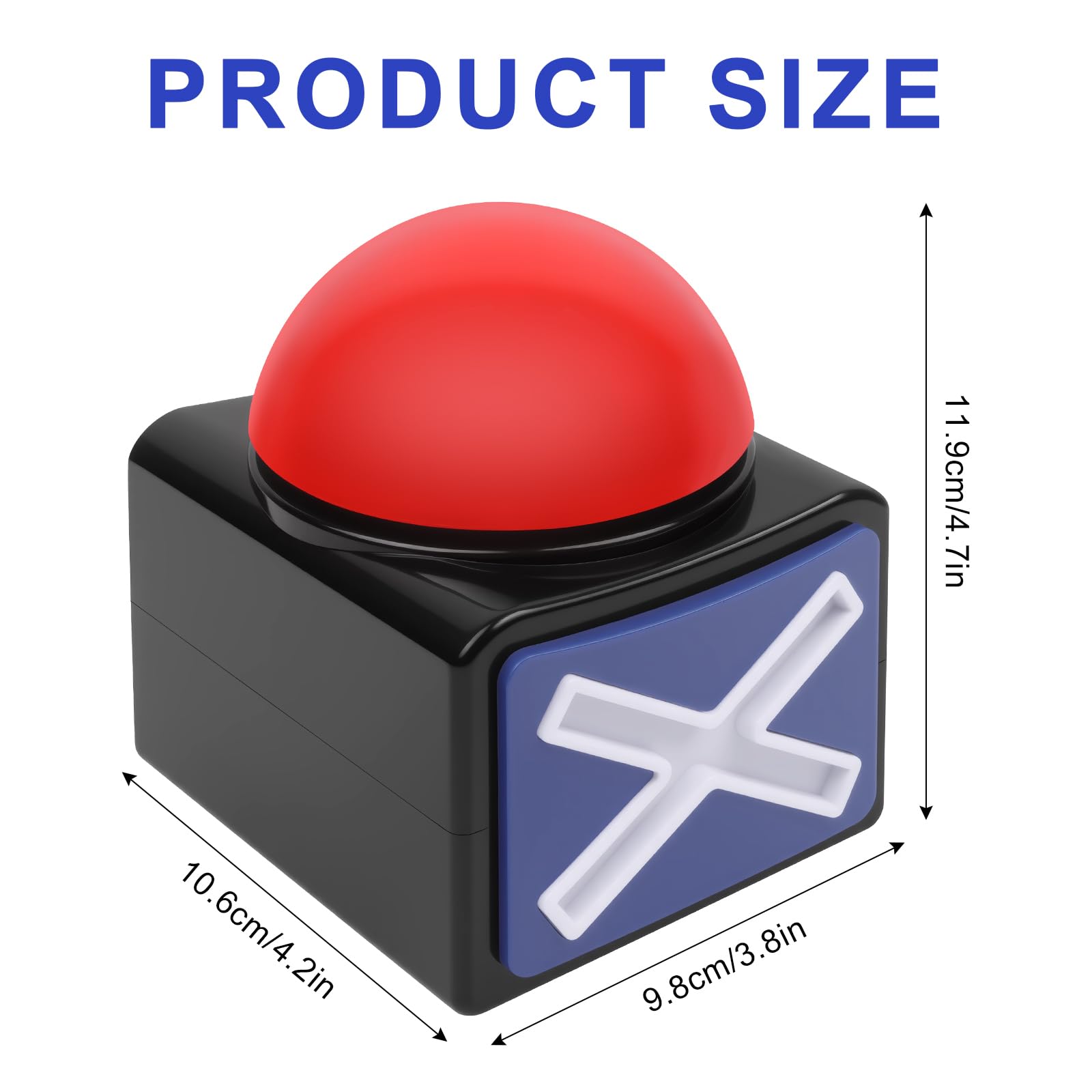 Buzzer mit Sound und Licht, 4 Stück Buzzer Game Show Buttons, Party Zubehör für Spielabende und Quizabende, Batteriebetrieben Game Buzzer Answer Button