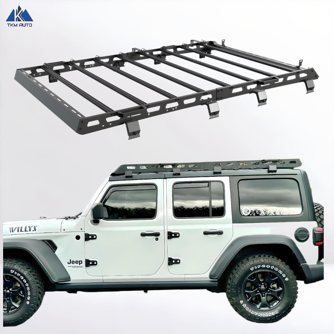 Black Roof Rack Cargo Storage (2018-2024 Jeep Wrangler JL 4 Doors Hard top Full Size)