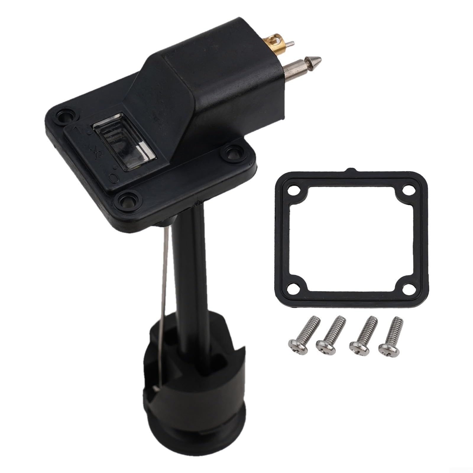 EffiFish Boat Fuel Tank Connector With Fuel Meter Fitting Gauge, For Outboard Motor External 12L 24L Tank Marine Oil Assembly Black Plastic