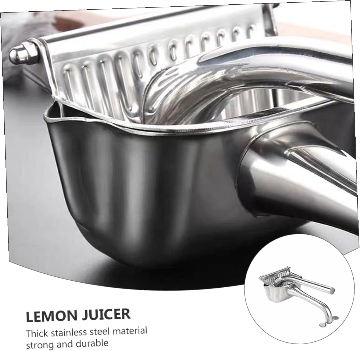 Stainless Steel Manual Fruit Juicer Handheld Lemon Orange Squeezer Ergonomic Thick Handle Portable Citrus Press for Kiwi Mango Watermelon Juice Extraction