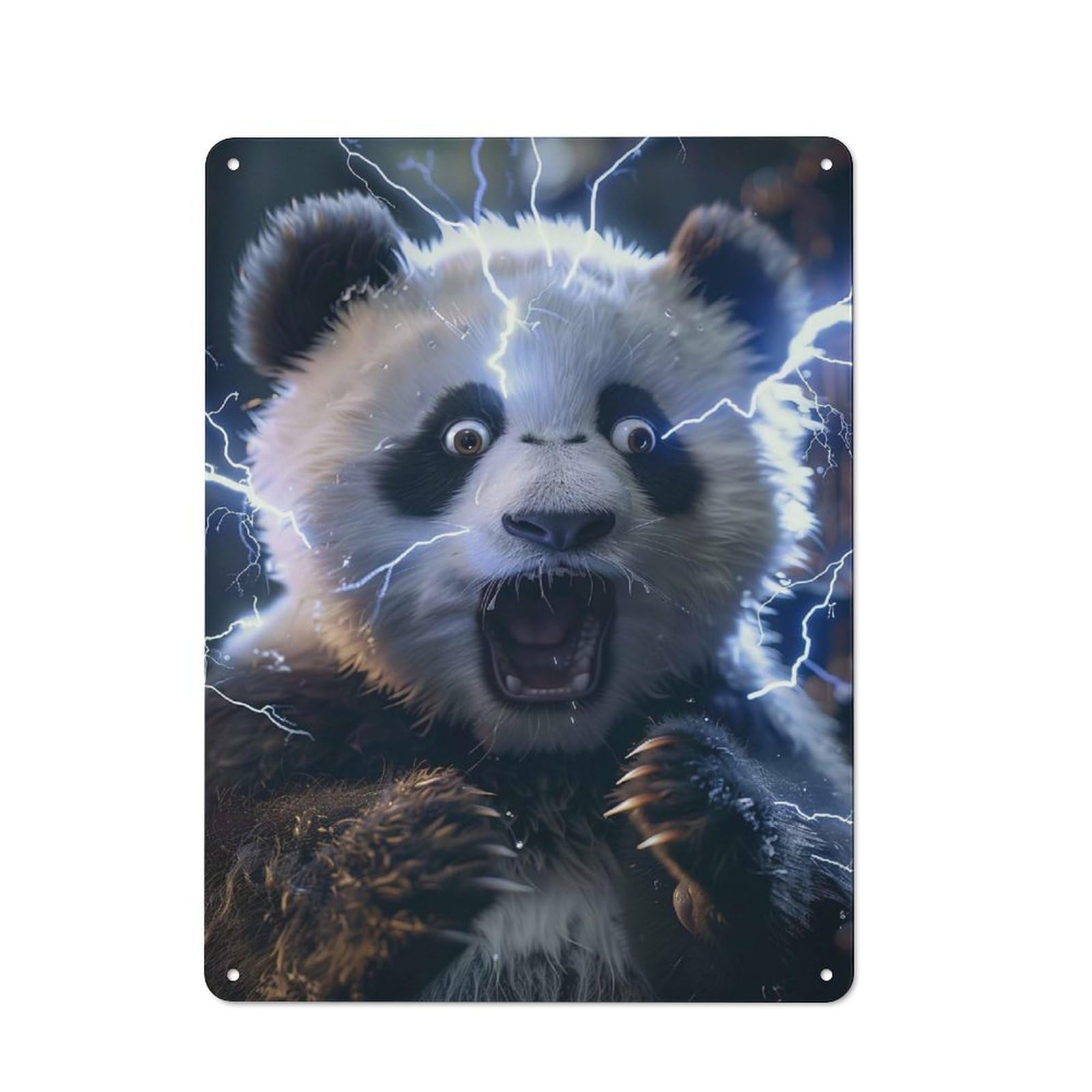 Classic Panda Lightning Metal Sign 40x30cm, Classic Pub Decor for Diner, Restaurant, Shed Or Kitchen