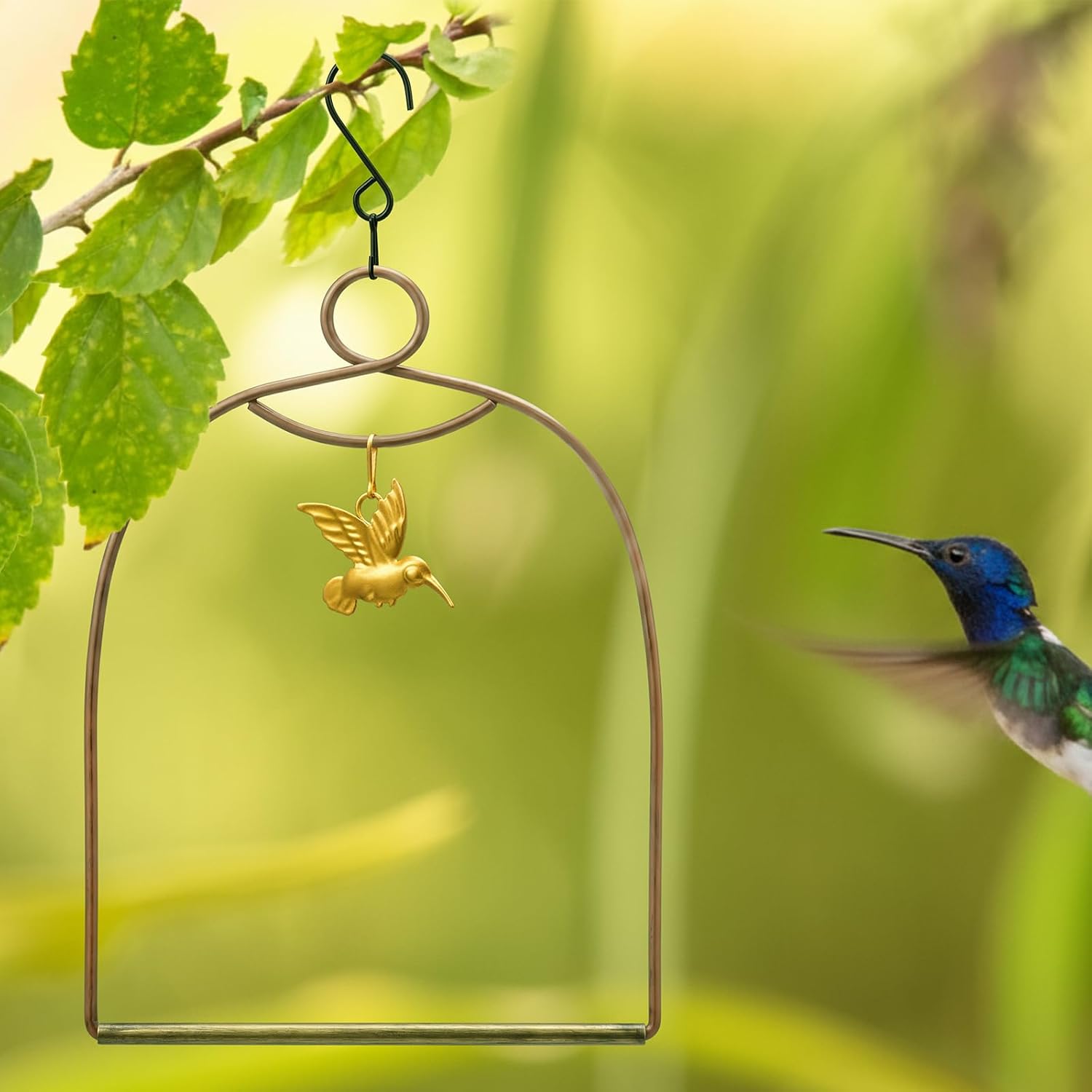 LemonRoad 2 Pcs Hummingbird Swings Bird Swings Outdoor Indoor Hanging image 3
