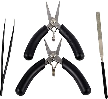 Metal Model Tools, Metal DIY Model Bending Tool Set, 3D Metal Puzzle Assembly Tools Include 4 Piece Tool Kit, Great Assistant for 3D Metal Jigsaw Puzzles Assembly by Metal-Time