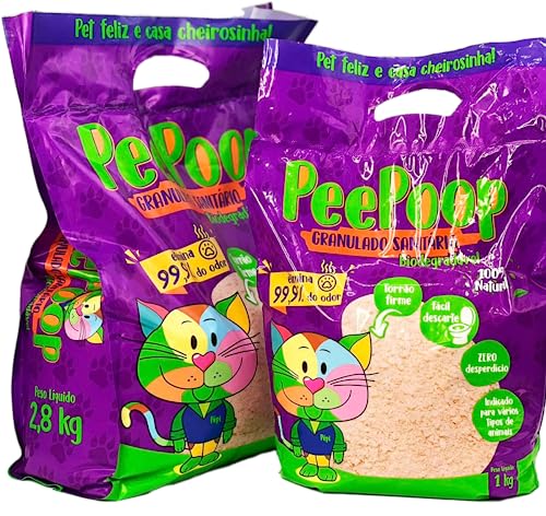 Granulado Sanitário Biodegradável PeePoop Gatos 2,8kg