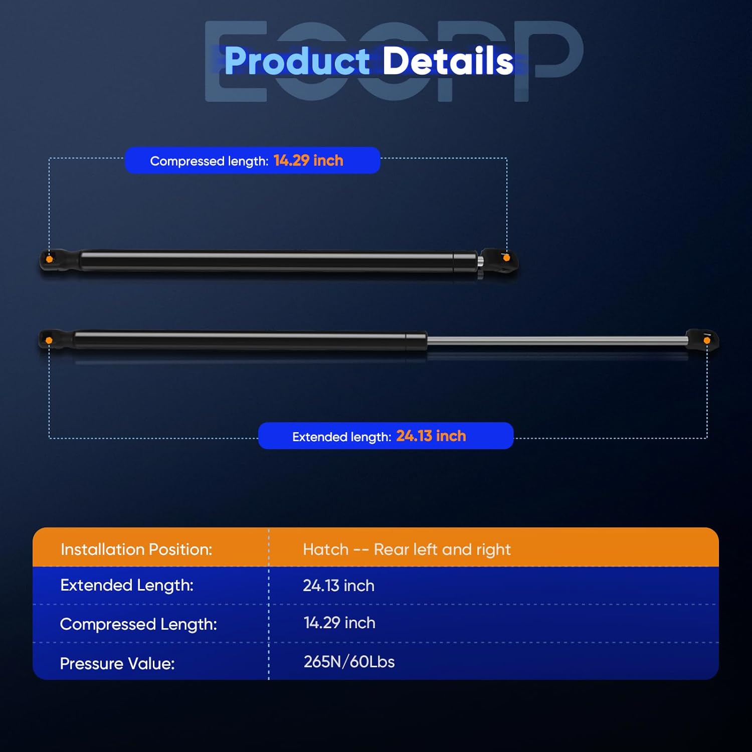 ECCPP Lift Support Replacement 2pcs Hatch Struts Gas Springs Fit for Nissan Versa Note 1.6L 2014-2017