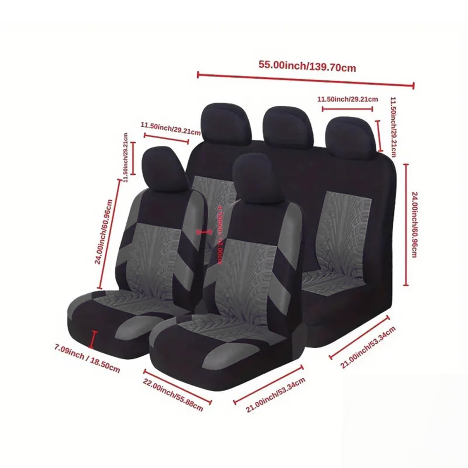 Auto Sitzbezüge, universeller Waschbarer Sitzschutz für vier Jahreszeiten, Bequem und Atmungsaktiv, Auto Innenraum Zubehör, geeignet für den Fahrersitz und die Rücksitze (Schwarz, Tvåsitsig)