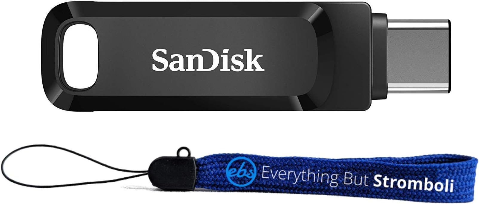 SanDisk 1TB Type-C Ultra Dual Drive Go for Smartphone, Tablets, Computers (SDDDC3-1T00-G46) 2-in-1 USB Flash Drive Type-A & Type-C Pen Drive Bundle with (1) Everything But Stromboli Lanyard