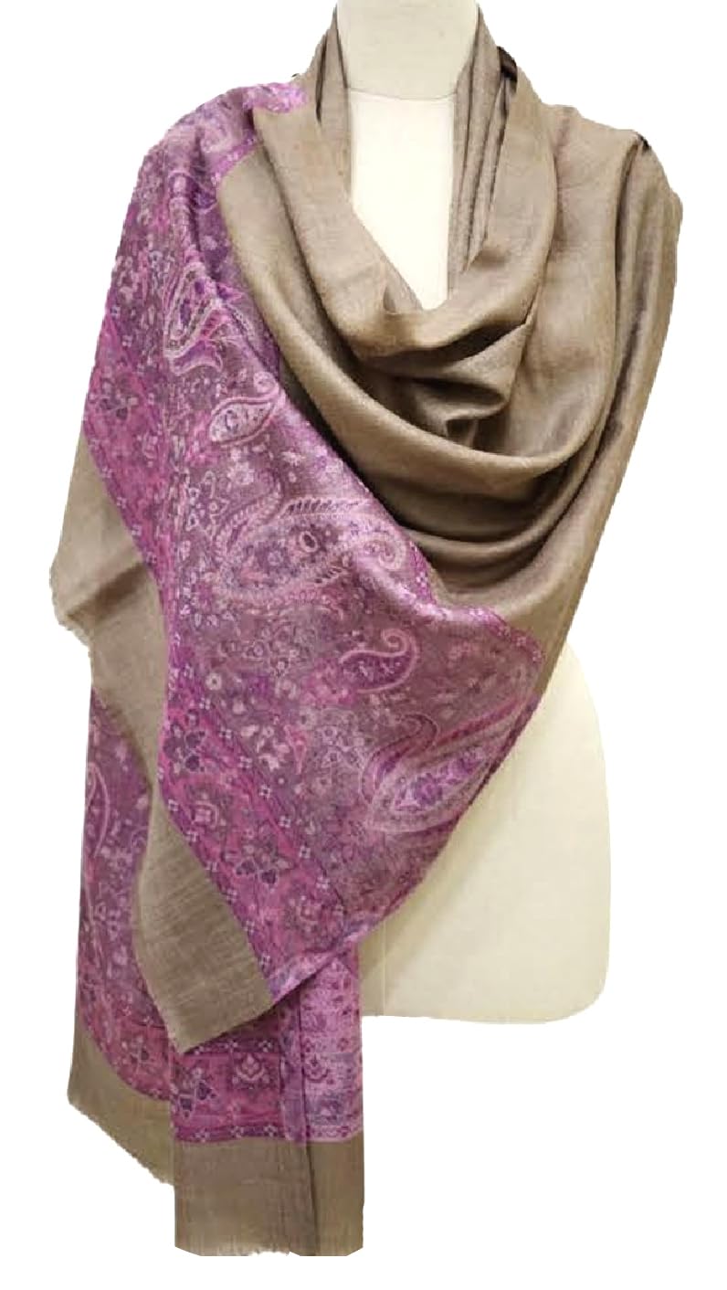 Lorenzo Cana Sciarpa pashmina di lusso da donna, in 100% cashmere jacquard, motivo cachemire, 78714