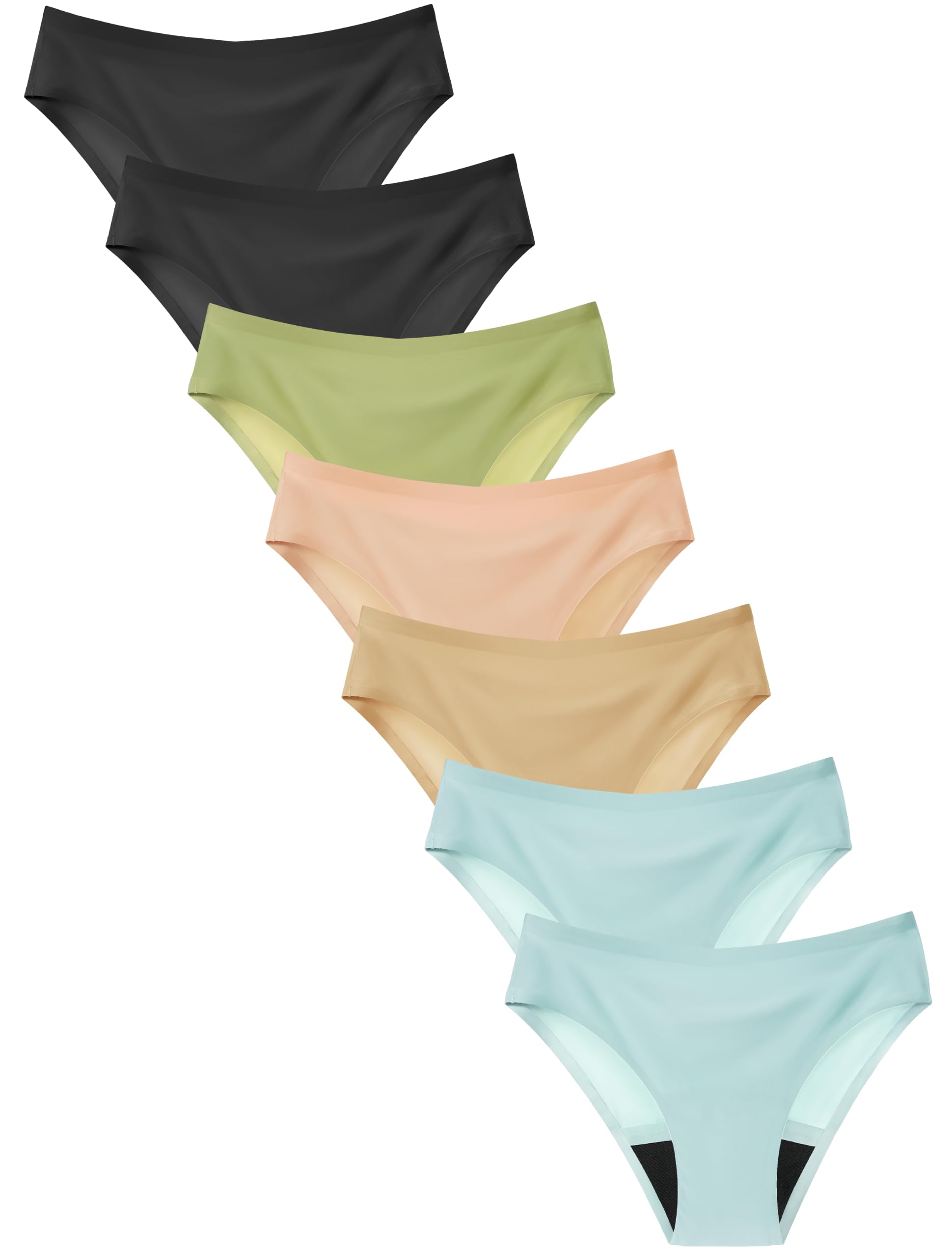 TIICHOO Period Underwear for Teen Girls Seamless Period Panties 7 Pack