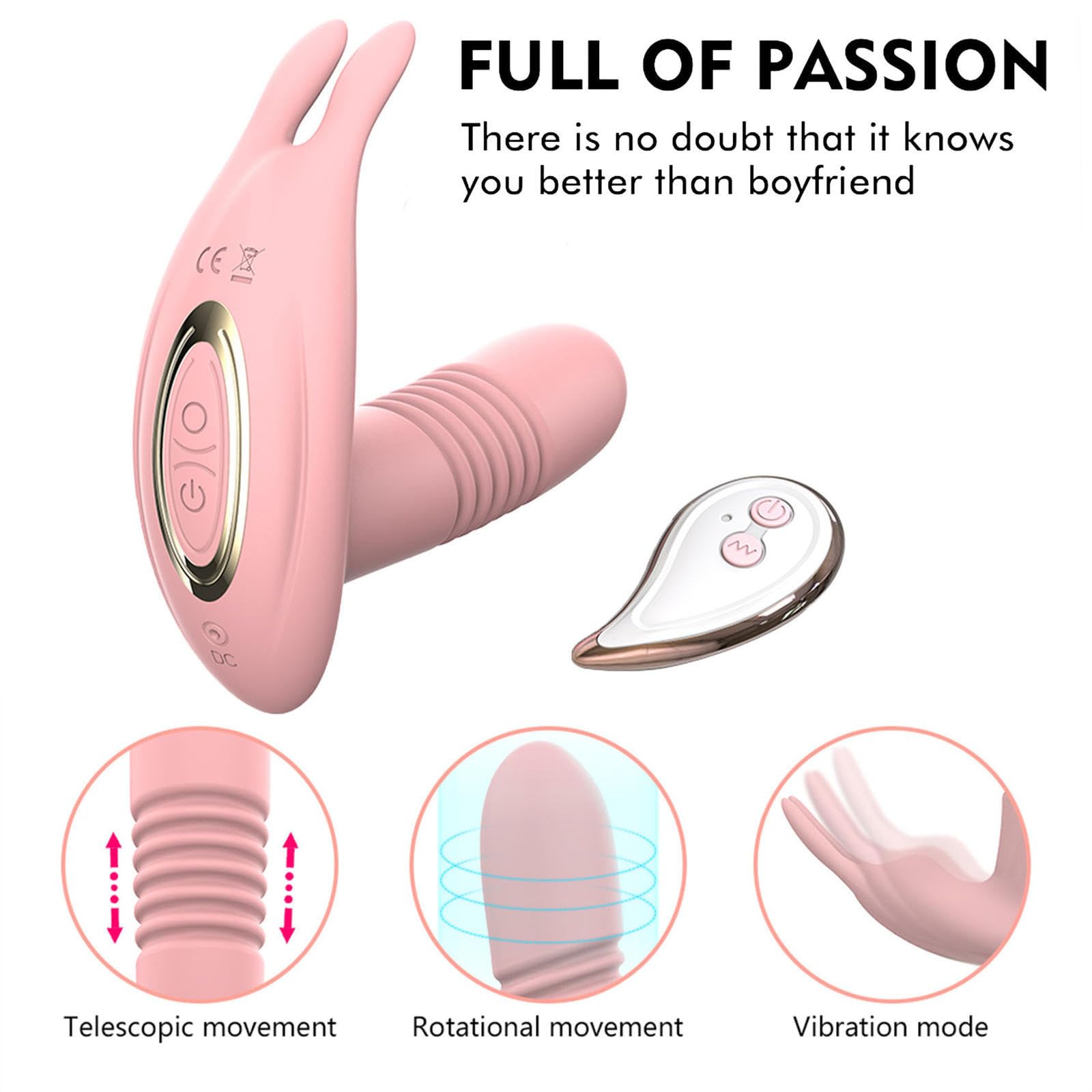Tragbar Butterfly Vibrator Dildo Vibratoren für Sie G-punkt und Klitoris, 10 Vibrationsmodi, Sex Spielzeug für die Frau, Stark Klitoris mit Fernsteuerung,Paare Sexspielzeug Sex Toy