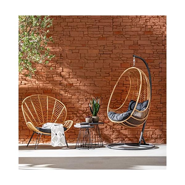 Dehner Hängesessel Venezia Schwarz/Beige