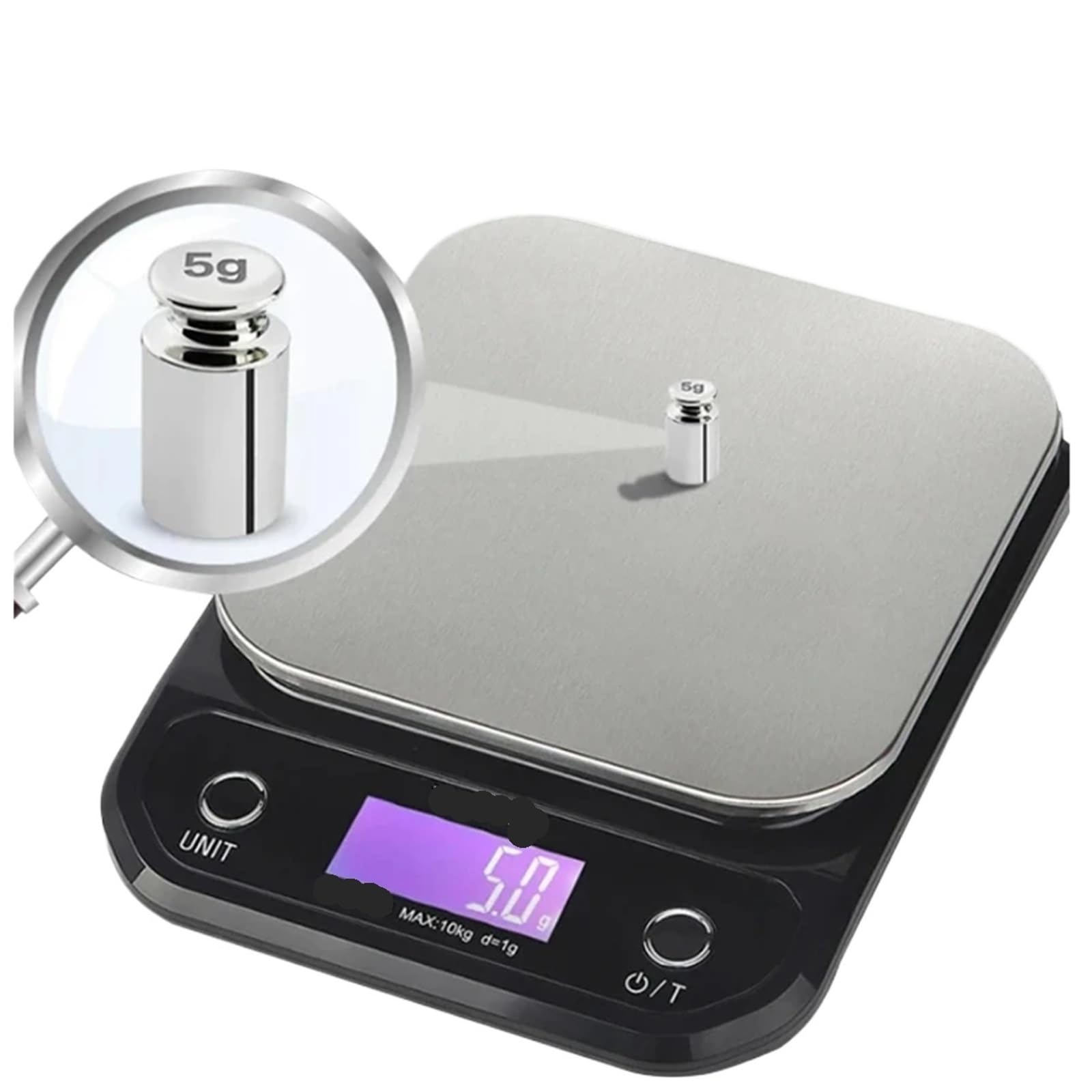 Báscula de cocina, Báscula De Cocina Digital 3/5/10 Kg, Acero Inoxidable, Portátil, For Alimentos, Con Pantalla LED, Electrónica, For Joyería Y Repostería,para hornear, café, joyería(3kg 0.1g)