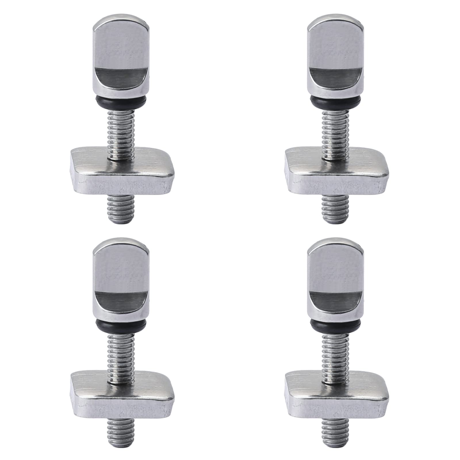 4Pcs Surfboards Fin Screw 316 Stainless Steel Fin Bolt Kit Fin Plate Replacement Accessories for Long Board, Inflatable SUP, Paddle Boards, Silver
