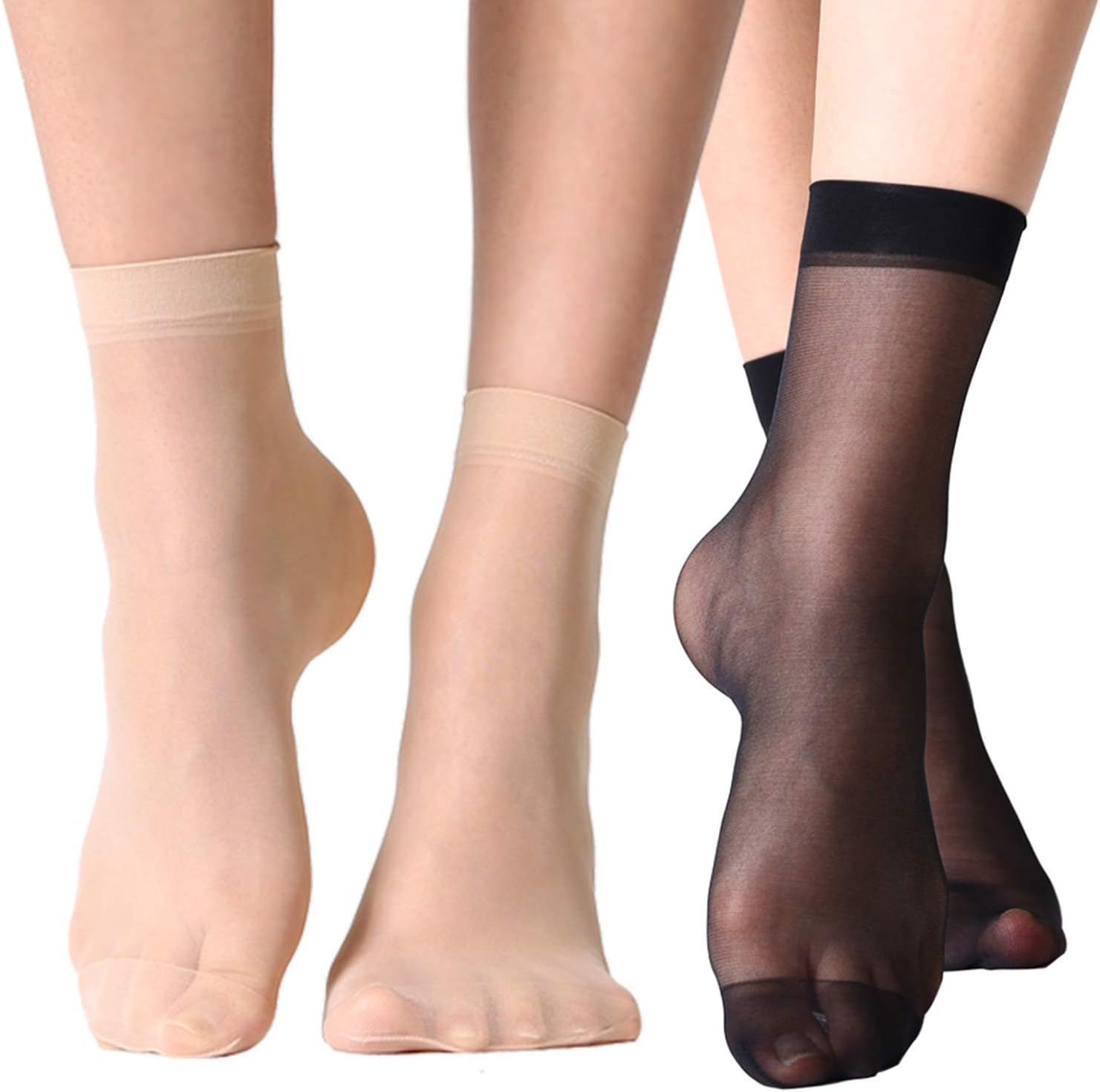 12 Pairs Women's Ankle High Sheer Socks