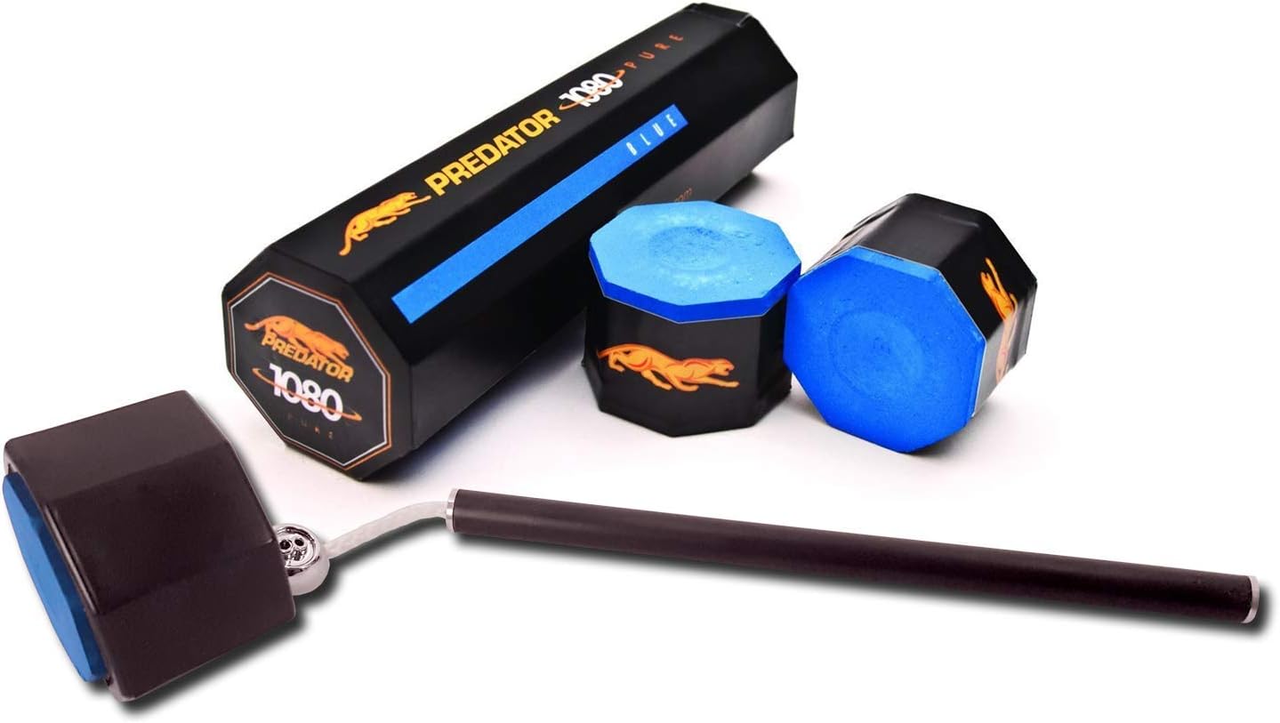 Predator Chalk 1080 Pure 5 Pieces Blue with Action Octagon Style Cue Chalker