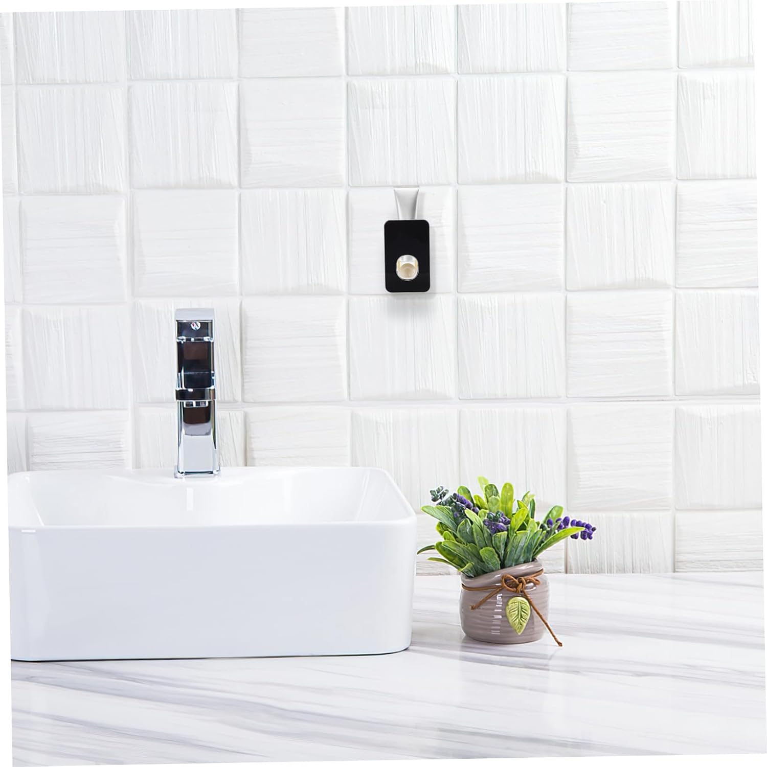 Automatic Toothpaste Squeezer Wall Mounted Holder Rack Stand Black ABS image 5
