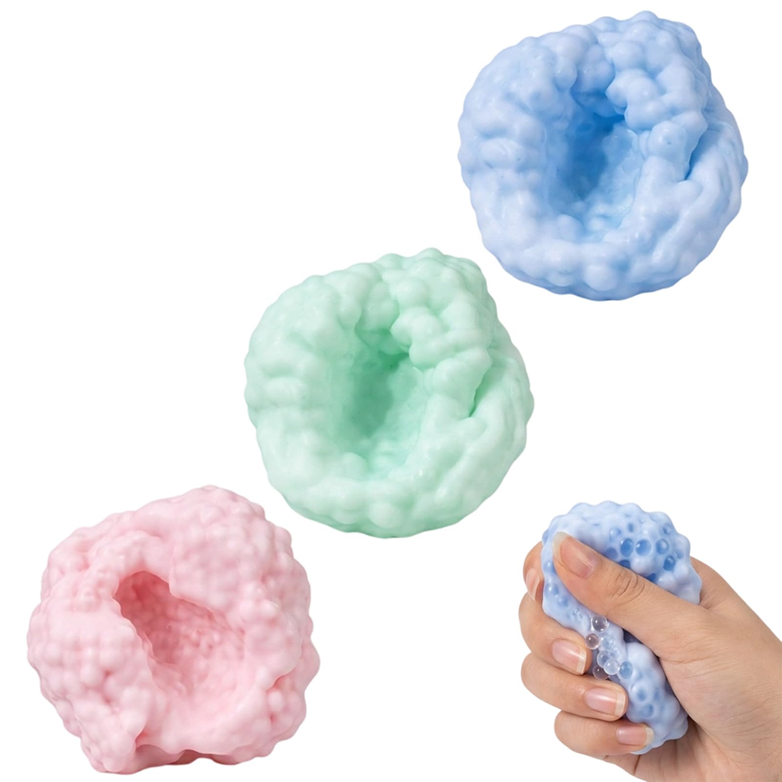 3Pcs Squishy Crunchy and Crunchy Squishy Stress Balls