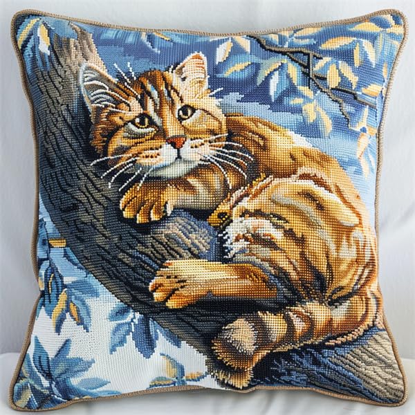 Kitquiver Knüpfkissen Set Meerschweinchen 43x43cm DIY Bastelset für Anfänger, Kissen Handarbeit Set Kissen DIY Bastelset für die Sofa-Heimdekoration