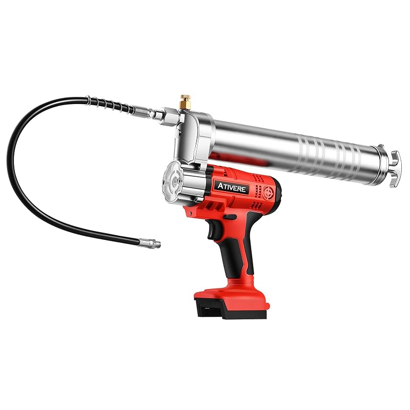 Engraxadeira a bateria ATIVERE 10.000 PSI compatível com baterias M18 Milwaukee, mangueira flexível de 30,5 cm e motor sem escovas
